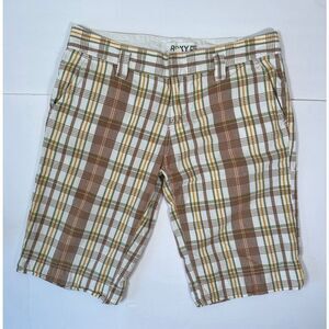 Y2K Roxy Plaid Bermuda Shorts sz 7